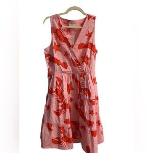 Women’s NWT Pink Lobster Print Dress JCREW Size: 8